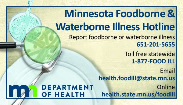 Minnesota Foodborne and Waterborne Illness Hotline